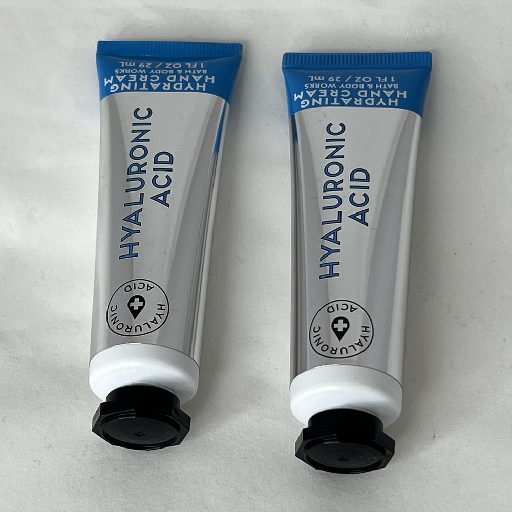 x2 Bath & Body Works Hyaluronic Acid Shea Butter Hand Cream 1 Oz Each‎ Silver